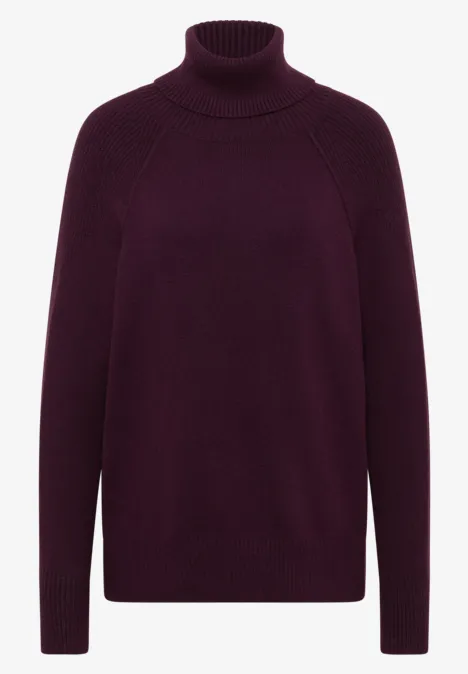 Trui met structuurmix eggplant red