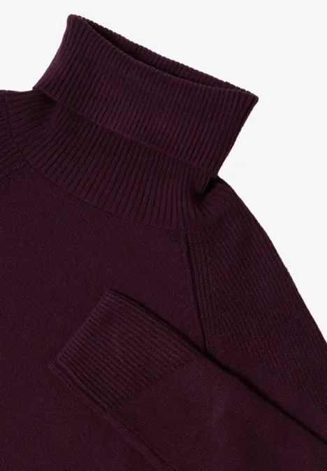 Trui met structuurmix eggplant red
