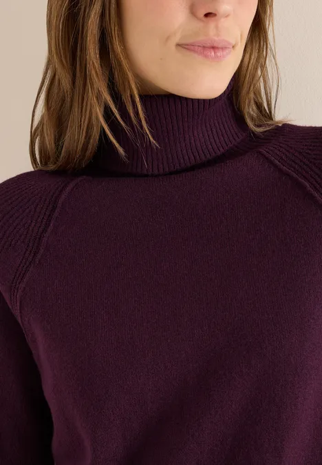 Trui met structuurmix eggplant red