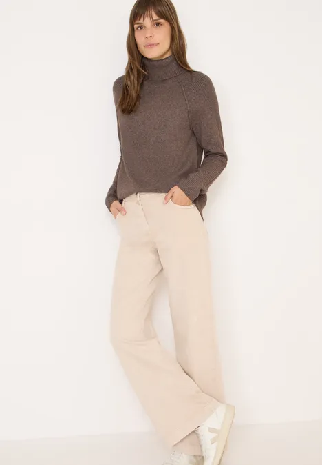 Trui met structuurmix mushroom taupe melange
