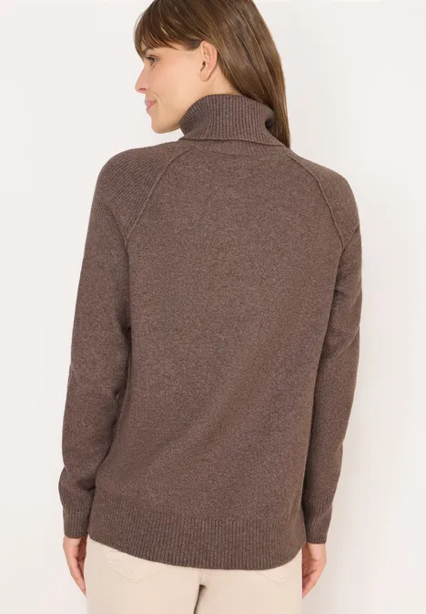 Trui met structuurmix mushroom taupe melange