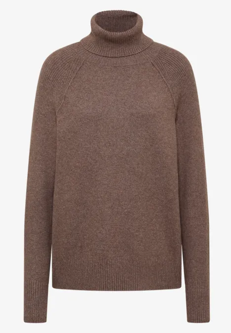 Trui met structuurmix mushroom taupe melange