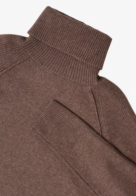Trui met structuurmix mushroom taupe melange