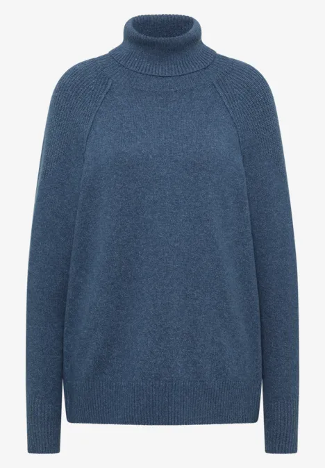 Strukturmix Pullover cotton blue melange