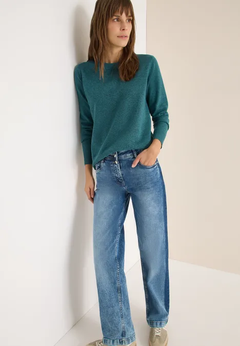 Kuscheliger Pullover dark sea green melange