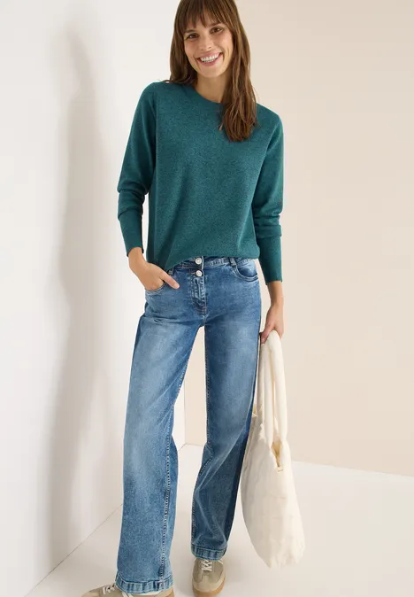 Kuscheliger Pullover dark sea green melange