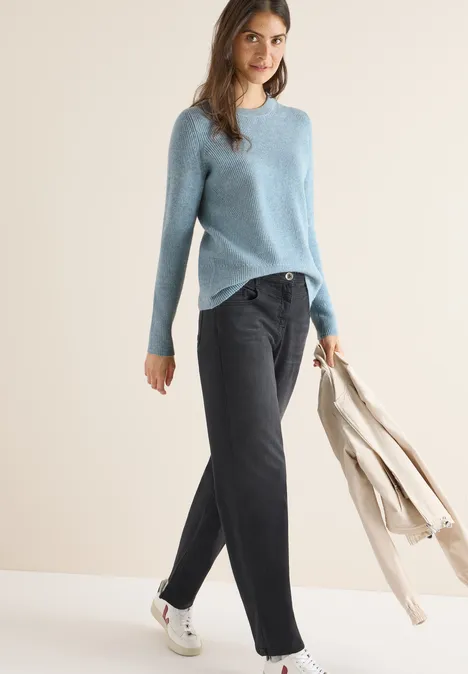 Pullover mit Strukturdetails faded blue melange