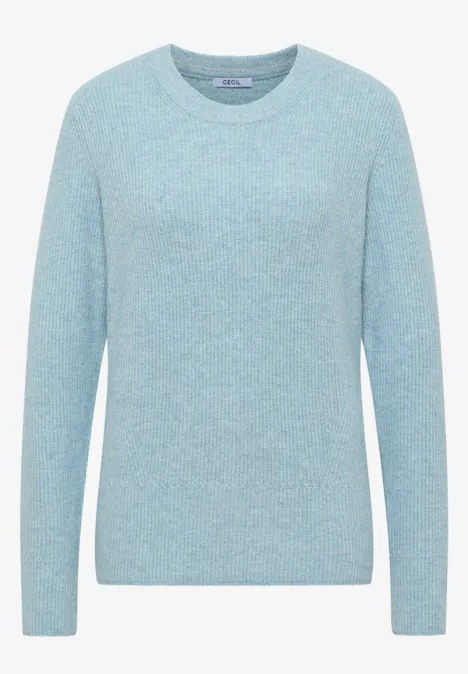 Pullover mit Strukturdetails faded blue melange