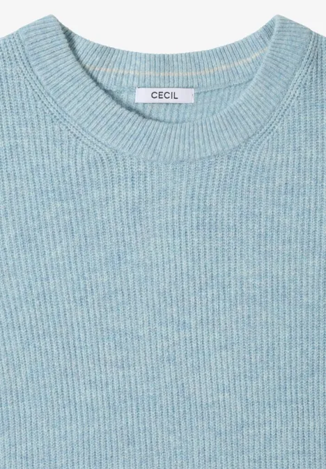 Pullover mit Strukturdetails faded blue melange