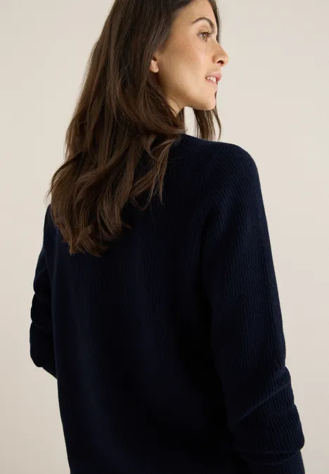 Trui met structuurdetails urban dark blue