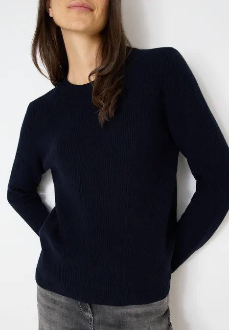 Trui met structuurdetails urban dark blue