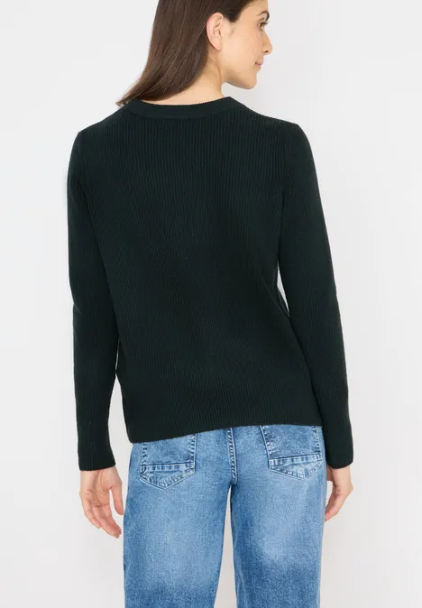 Trui met structuurdetails ink green