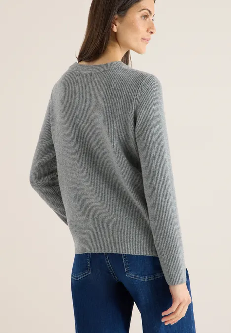 Trui met structuurdetails sporty grey melange