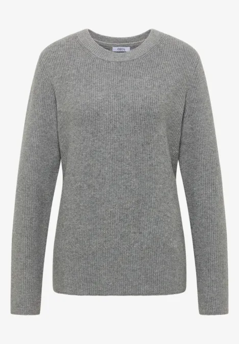 Trui met structuurdetails sporty grey melange