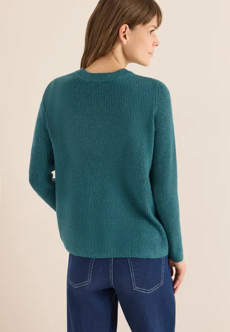 Trui met structuurdetails dark sea green melange