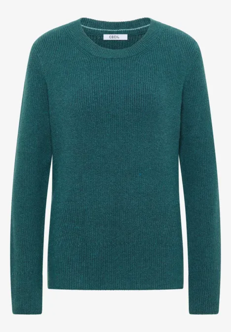 Trui met structuurdetails dark sea green melange