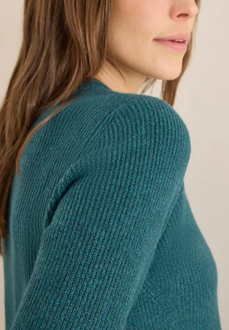 Trui met structuurdetails dark sea green melange