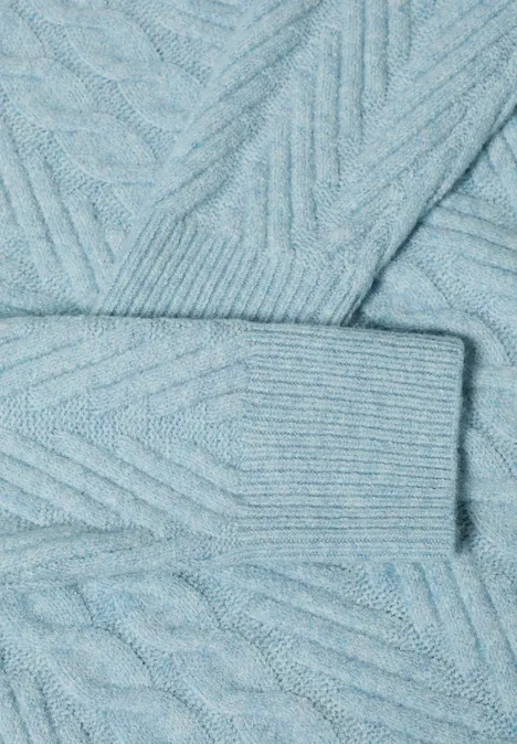 Pullover mit Strickmuster faded blue melange