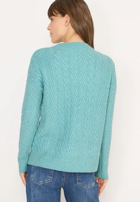 Trui met gebreid patroon conifere green melange