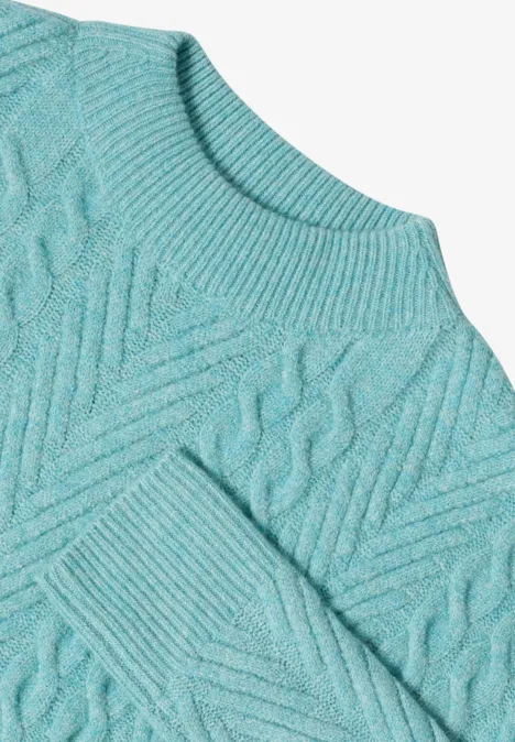 Trui met gebreid patroon conifere green melange