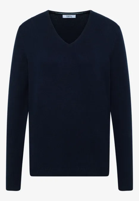 Kuscheliger V-Neck Pullover urban dark blue