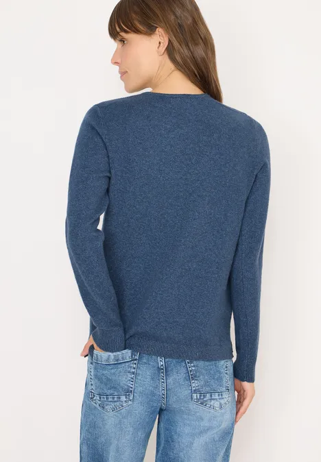 Kuscheliger V-Neck Pullover cotton blue melange
