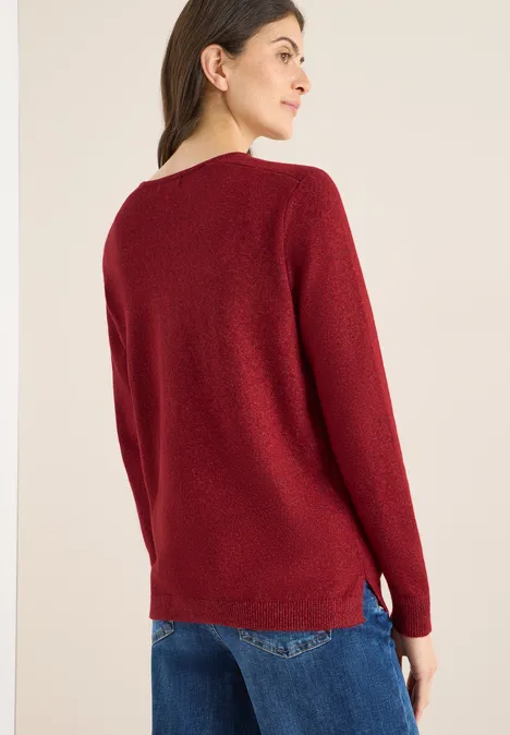Kuscheliger V-Neck Pullover rhubarb melange