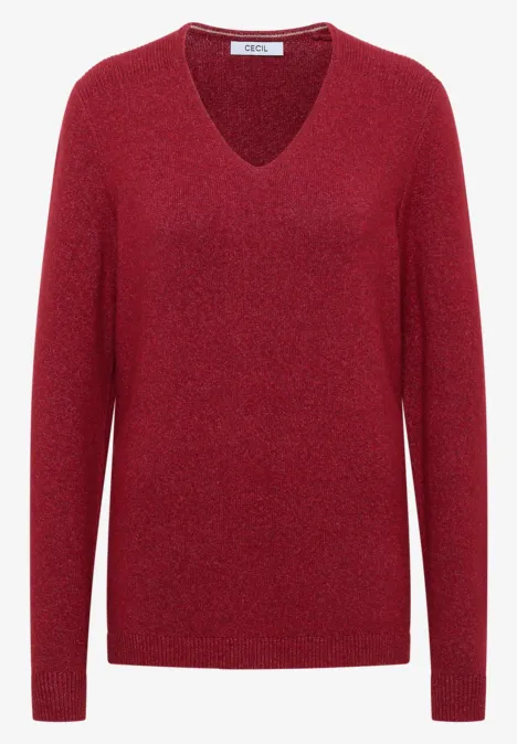 Kuscheliger V-Neck Pullover rhubarb melange