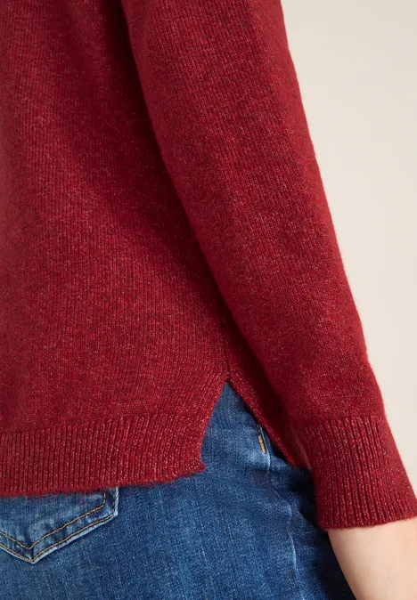 Kuscheliger V-Neck Pullover rhubarb melange