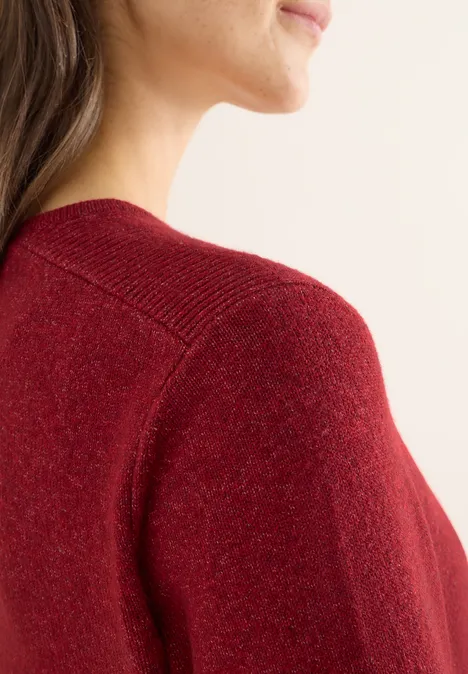 Kuscheliger V-Neck Pullover rhubarb melange