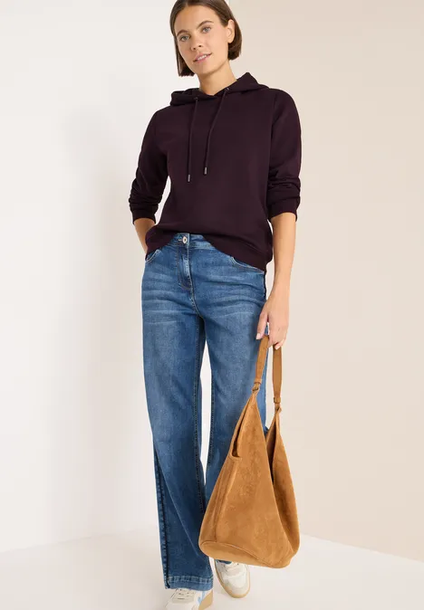 Sweater met capuchon eggplant red