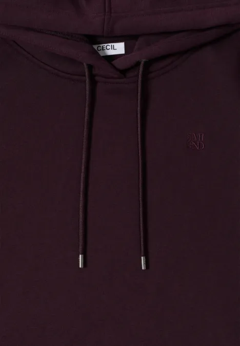 Kapuzen Sweatshirt eggplant red