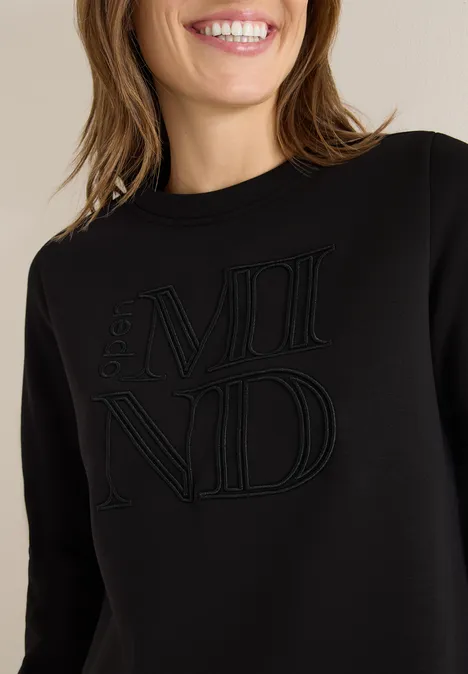 Sweatshirt mit Stickerei Black