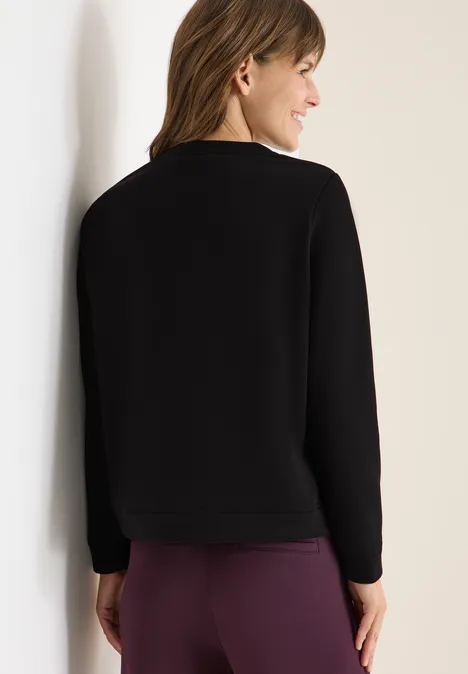 Sweatshirt mit Stickerei Black