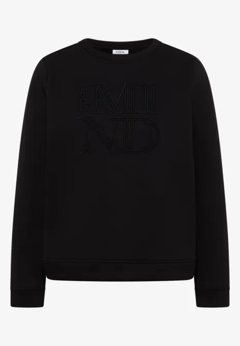 Sweatshirt mit Stickerei Black