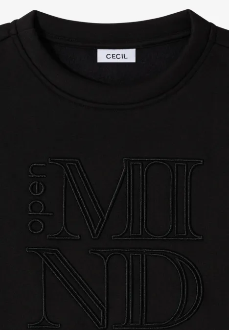Sweatshirt mit Stickerei Black