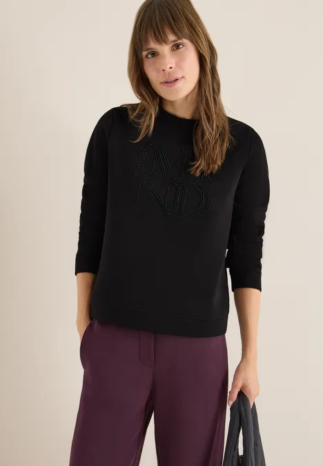 Sweatshirt mit Stickerei Black