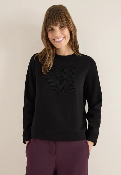 Sweatshirt mit Stickerei Black