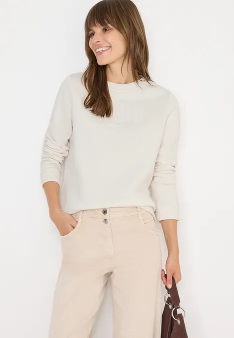 Sweatshirt mit Stickerei light greige