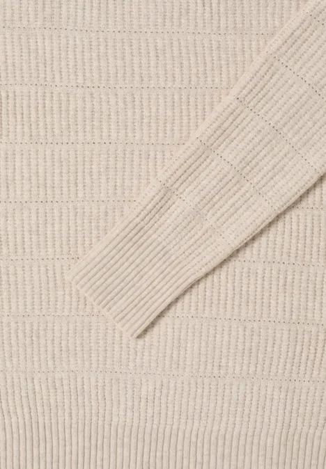 Strukturmix Pullover alabaster beige melange