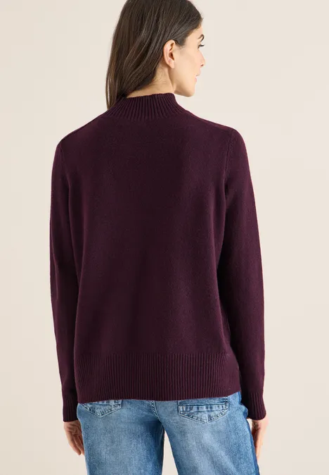 Cosy Turtleneck Pullover eggplant red melange Cosy Turtleneck Pullover eggplant red melange