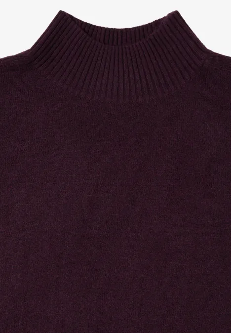 Cosy Turtleneck Pullover eggplant red melange Cosy Turtleneck Pullover eggplant red melange