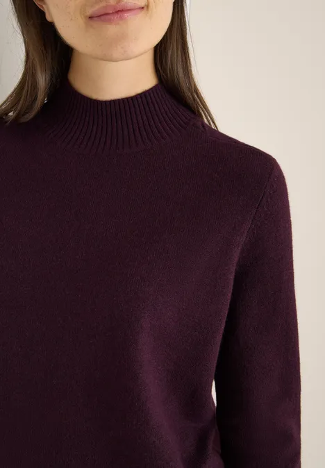 Cosy Turtleneck Pullover eggplant red melange Cosy Turtleneck Pullover eggplant red melange