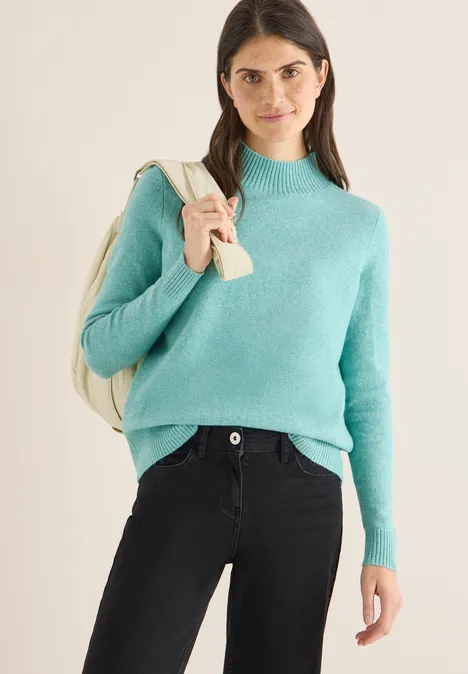 Cosy Turtleneck Pullover foam blue melange Cosy Turtleneck Pullover foam blue melange