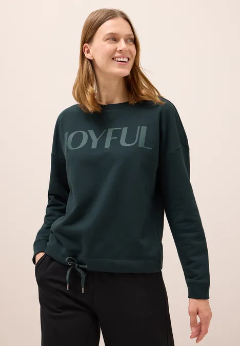 Sweatshirt mit Tunnelzug ink green