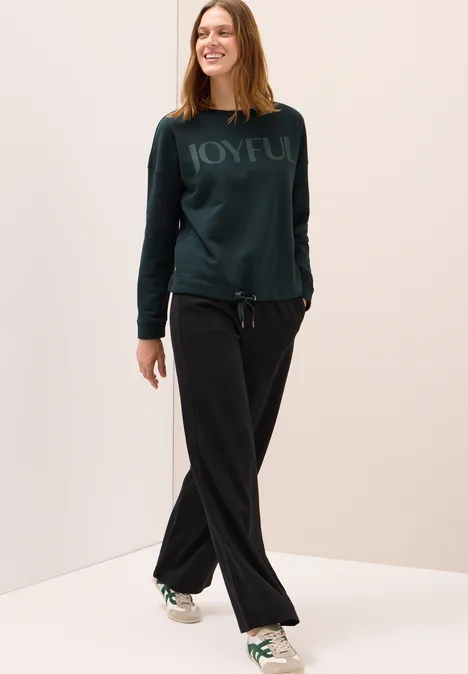 Sweatshirt mit Tunnelzug ink green