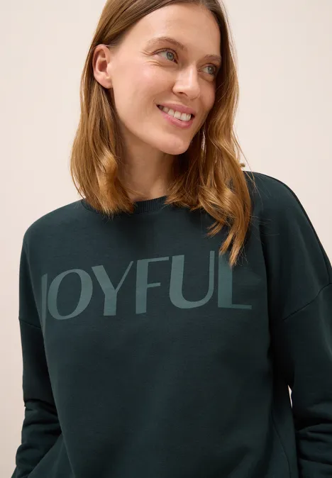 Sweater met trekkoord ink green