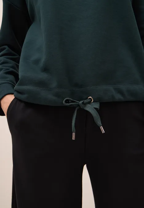 Sweatshirt mit Tunnelzug ink green