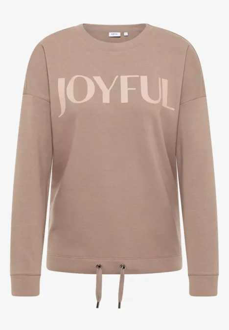 Sweater met trekkoord natural taupe