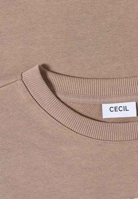 Sweatshirt mit Tunnelzug natural taupe
